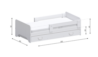 Luna | Junior Bed 160x80cm with drawer & Quilted Aloe Vera Mattress