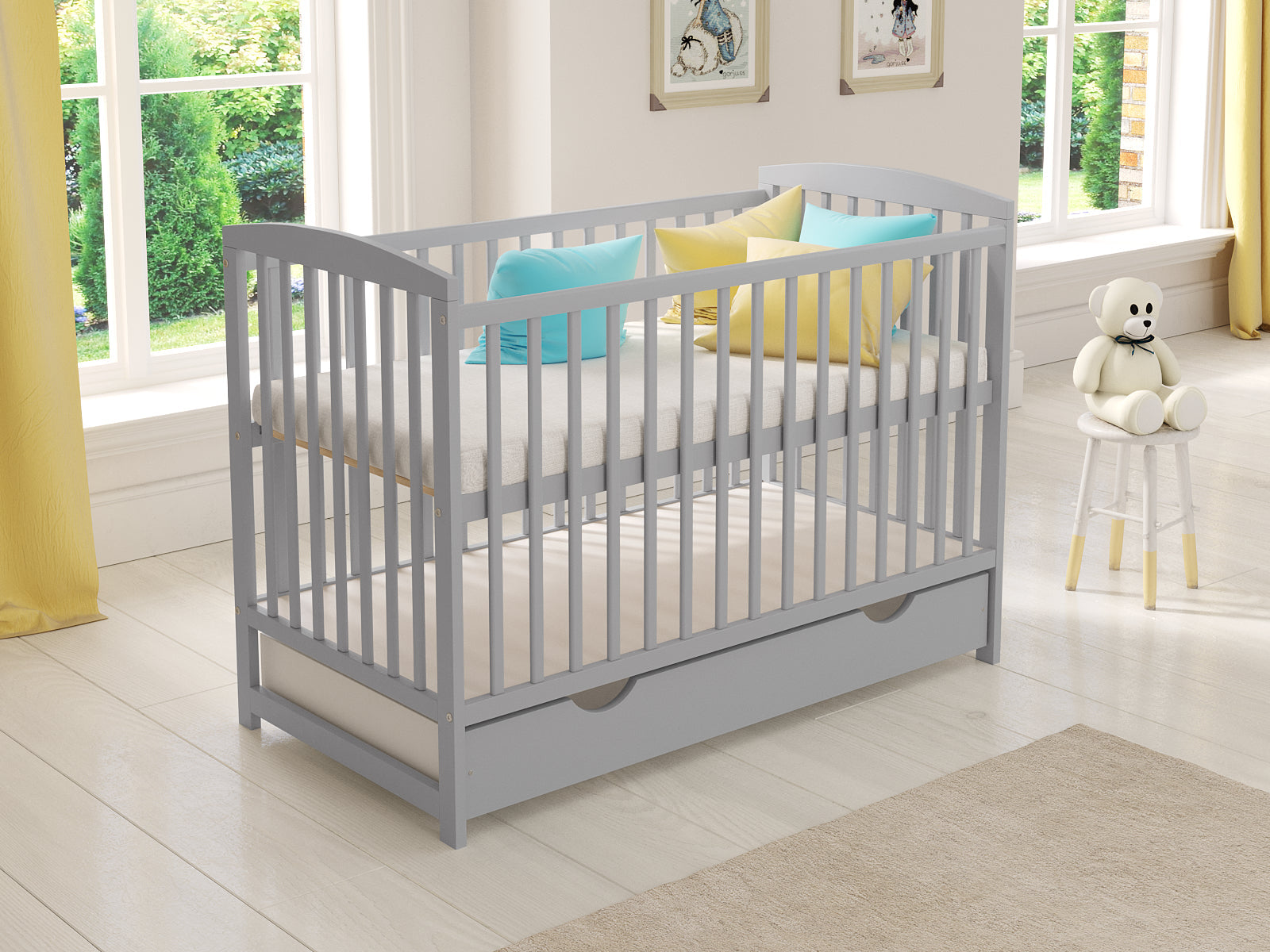 Jacob | Cot Bed 120x60cm with drawer & Aloe Vera mattress