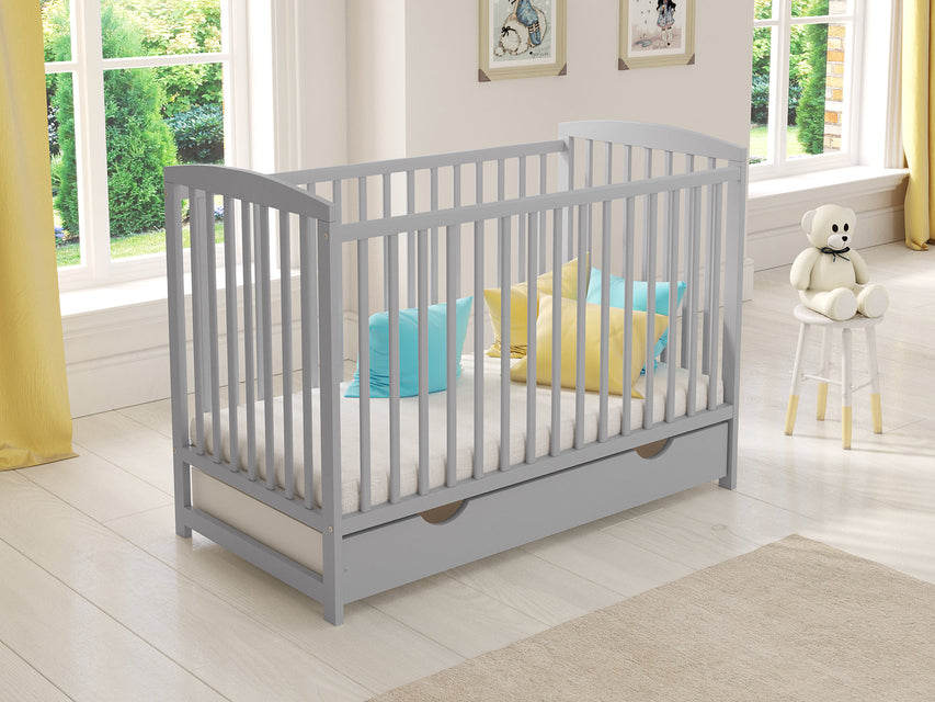 Jacob | Lit bébé 120x60cm avec tiroir et matelas Aloe Vera 