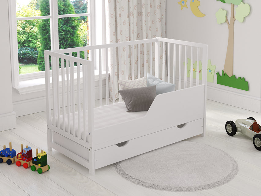 Denise | Cot Bed 120x60cm with drawer & Aloe Vera mattress